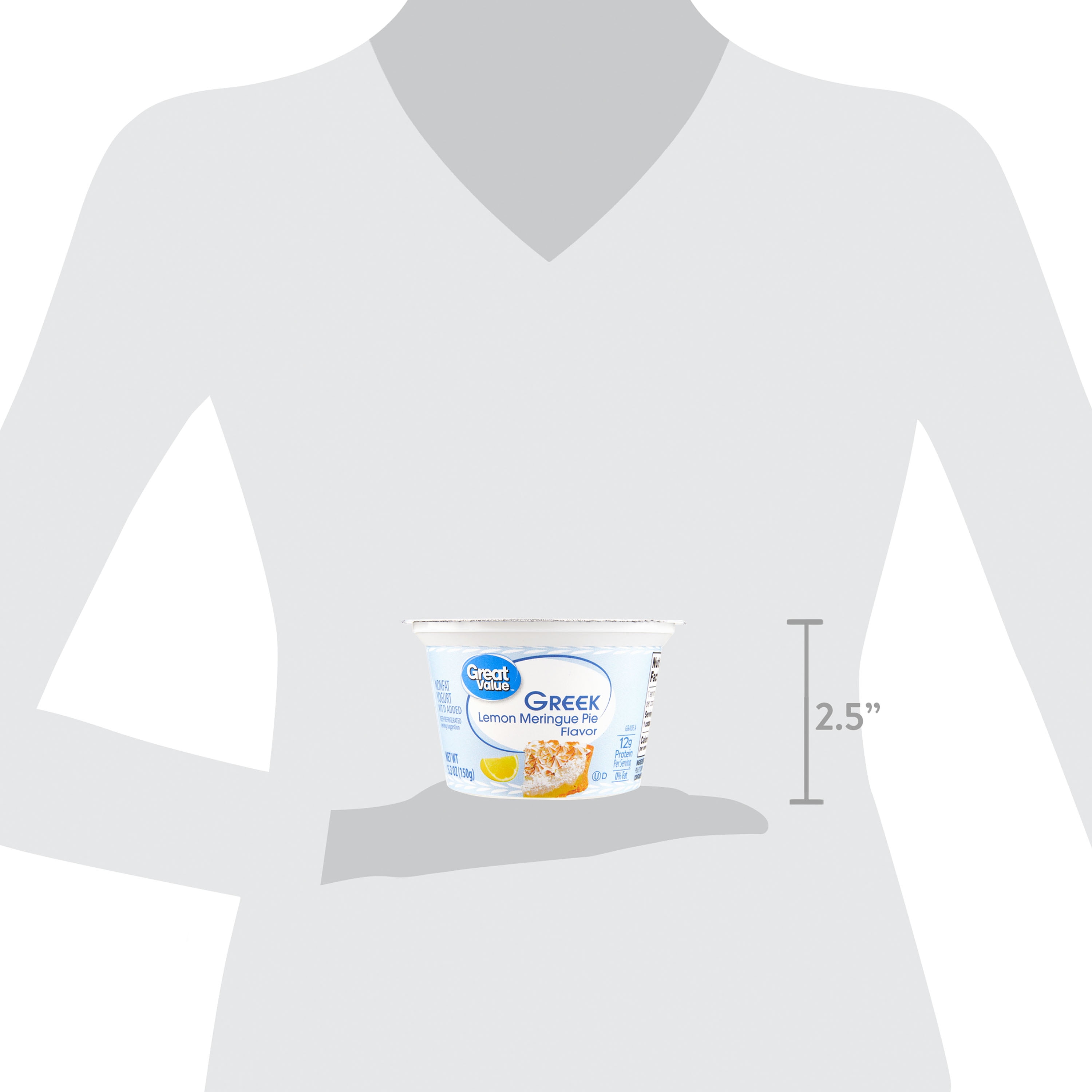 Great Value Lemon Meringue Pie Greek Yogurt, 5.3 oz Individual Cup
