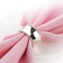 LABSERRON 1Pack Modern Napkin Rings Silver Stainless Steel for Kitchen and Dining Room