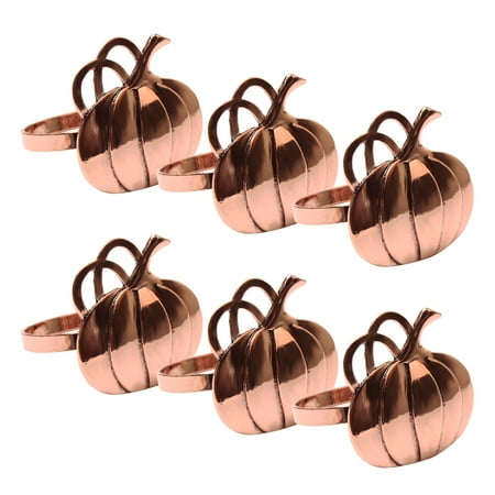 

GETHOME 6pcs Pumpkin Shape Family Gathering Serviette Holder Dinner Table Napkin Ring