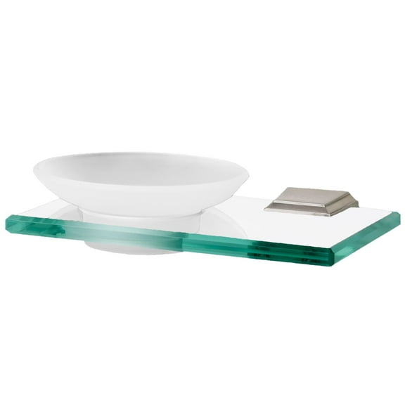 Geometric Soap Holder with Dish, Satin Nickel