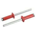 thumbnail image 1 of Unique Bargains 5mm x 16mm en Aluminium Tête Ronde Plate Rivets Aveugles, Rouge 25 Pack, 1 of 5