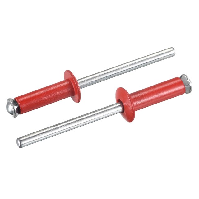 Unique Bargains 5mm x 16mm en Aluminium Tête Ronde Plate Rivets Aveugles, Rouge 25 Pack
