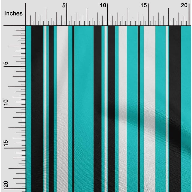 oneOone Popeline de Coton Bleu Turquoise Tissu à Rayures Matière de Robe Tissu Imprimé Tissu au Mètre 56 Pouces de Large-9yc