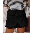 thumbnail image 4 of ONLYSHE Fashion Women Ripped Jeans Shorts High Waist Stretchy Frayed Hem Denim Short S-2XL, 4 of 6