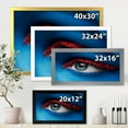 thumbnail image 4 of Designart 'Woman Eye With Blue Paint On Face & Red Balls' Modern Framed Art Print, 4 of 4