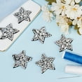 thumbnail image 4 of 1 Box 6Pcs Star Appliques Glass Rhinestone & Cloth Sew on Ornament Accessories Sewing Craft Decoration Crystal 44.5x45x7.5mm, 4 of 7