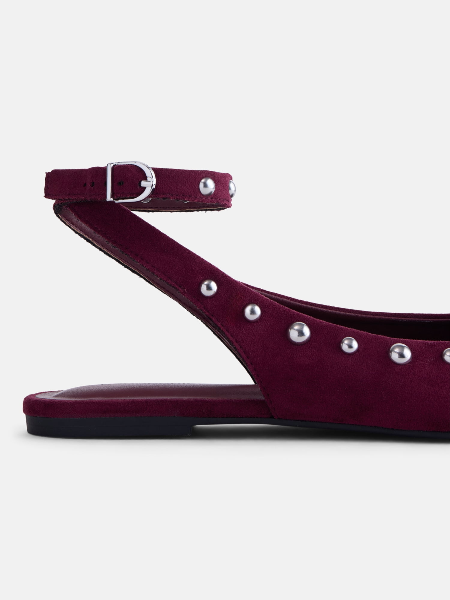 No Boundaries Women’s Faux Suede Ankle Ballet Flats