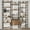 Rustic Brown, variant on 70"W x 70"H 5 Tiers Etagere Bookcase with Storage Cabinet, 3-Column Bookshelf with 14 Open Shelves for Living Room Bedroom Home Office Brown
