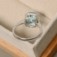 thumbnail image 4 of Swiss blue topaz ring, cushion cut, sterling silver, gemstone, 4 of 5