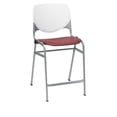 thumbnail image 2 of KFI Studios KOOL Armless Stacking Counter Barstool, White Back, Burgundy Seat, 2 of 6