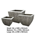 thumbnail image 5 of Hand Made Square Flower pot with Ribbed Design, White, Set of 3, 5 of 5