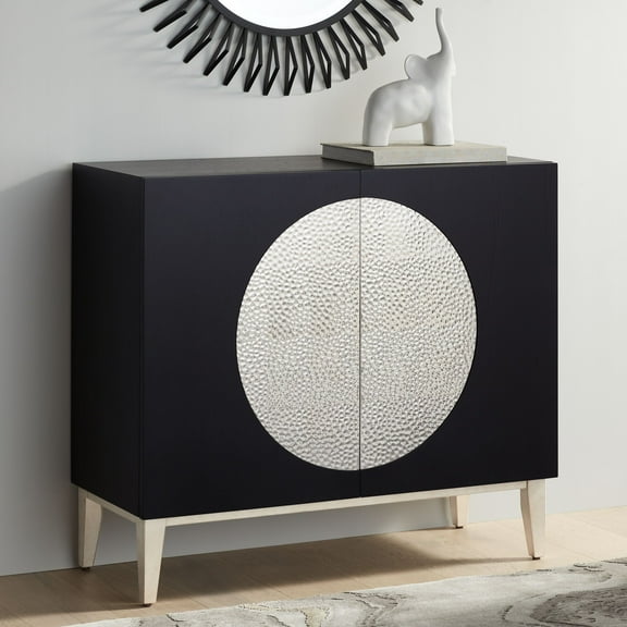 55 Downing Street Medallion 39 1/2" Wide Black 2-Door Cabinet