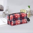 thumbnail image 6 of Uemuo Heart Plaid Pattern Portable Toiletry Bags with Handle, Waterproof travel Make up Bags for Women, Large Capacity Travel Cosmetic Bags, 6 of 9