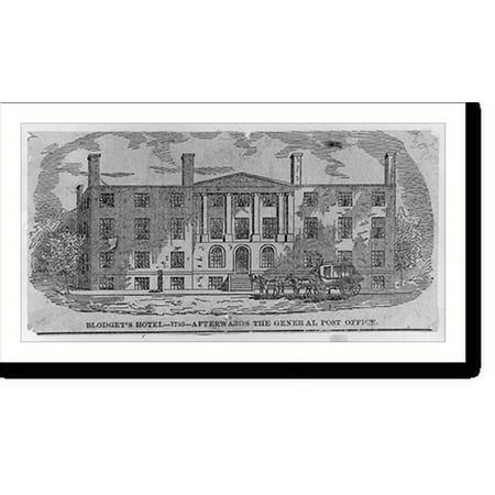 Historic Print Blodget s Hotel - 1793 - afterwards the General Post Office [Washington D.C.] 16 x 20