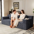 thumbnail image 4 of Muumblus 71" Boneless Sofa with Square Arms, Living Room Upholstered Deep Seat Couch with Pocket, Dark Gray Corduroy, 4 of 8