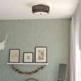 thumbnail image 6 of Burnaby 20.5-in W Gold Mid-Century Modern Ceiling Light Black Linen Drum Shade, 6 of 11