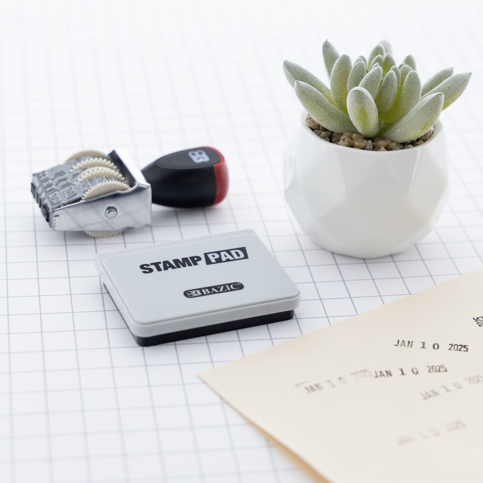 BAZIC Transparent Standard (26/6) Stapler w/ 500 Ct. Staples / Box Qty - 24