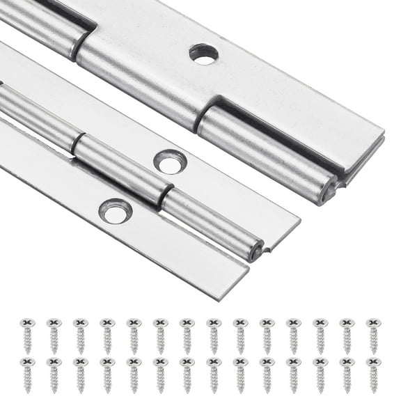 Uxcell 4 Pack Piano Hinge, 16"x1.2" Stainless Steel Continuous & Piano Hinges, Silver