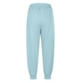 thumbnail image 4 of NOLDARES Women's Cotton Sweatpants with Pockets Athletic Drawstring Joggers Casual Sweat Pants(Light Blue,XL), 4 of 6