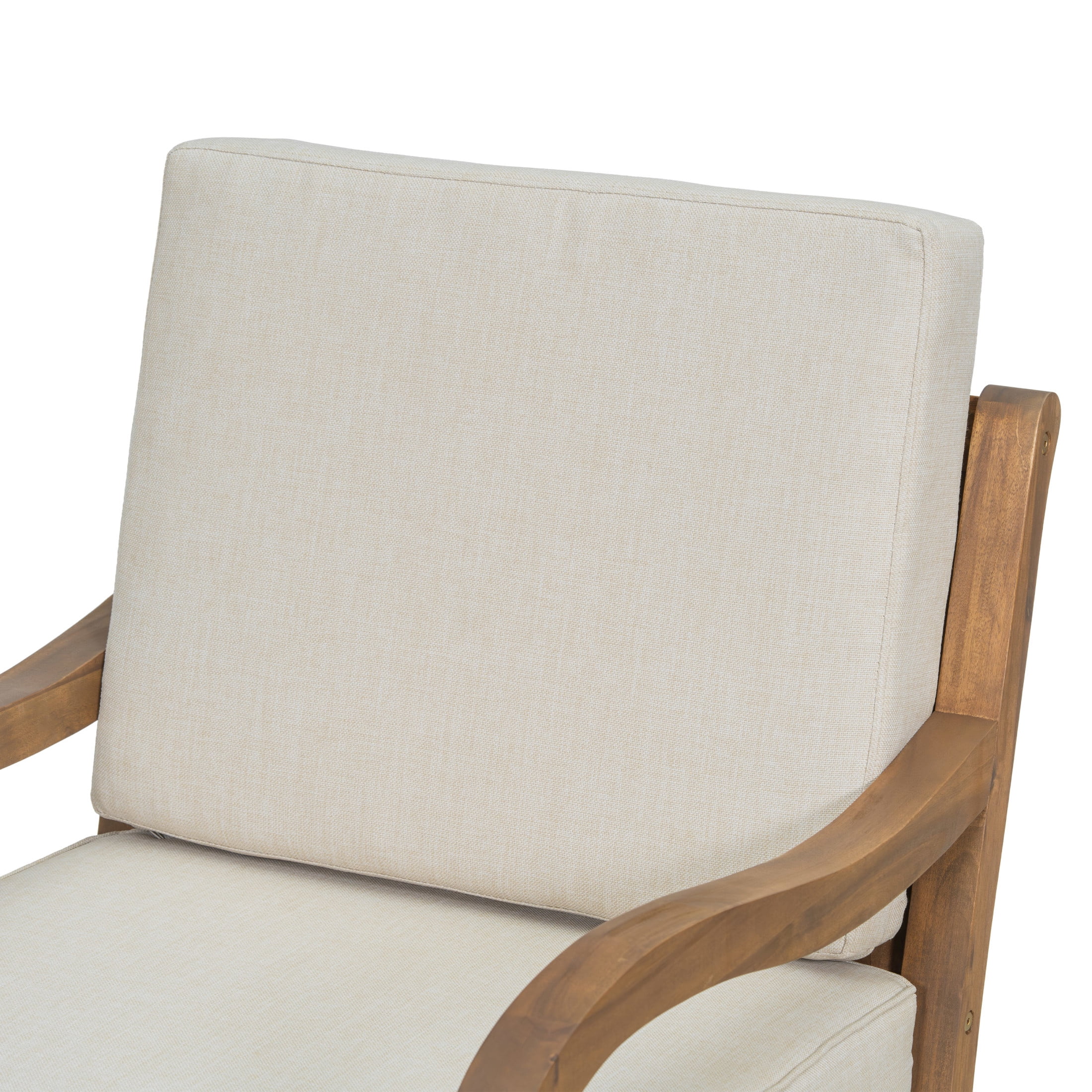 Christopher Knight Home 4-Piece Outdoor Sofa Seating Group with Cushions, Acacia Wood Patio Set, Natural + Beige
