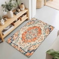 thumbnail image 2 of Entryway Rug 2'x3', Orange Beige Boho Kitchen Runner Rugs Non-Slip Carpet Mats, Vintage Ethnic Abstract Art Floral Bedside Rugs Runners Washable Floor Carpet for Bathroom Laundry Room, 2 of 8