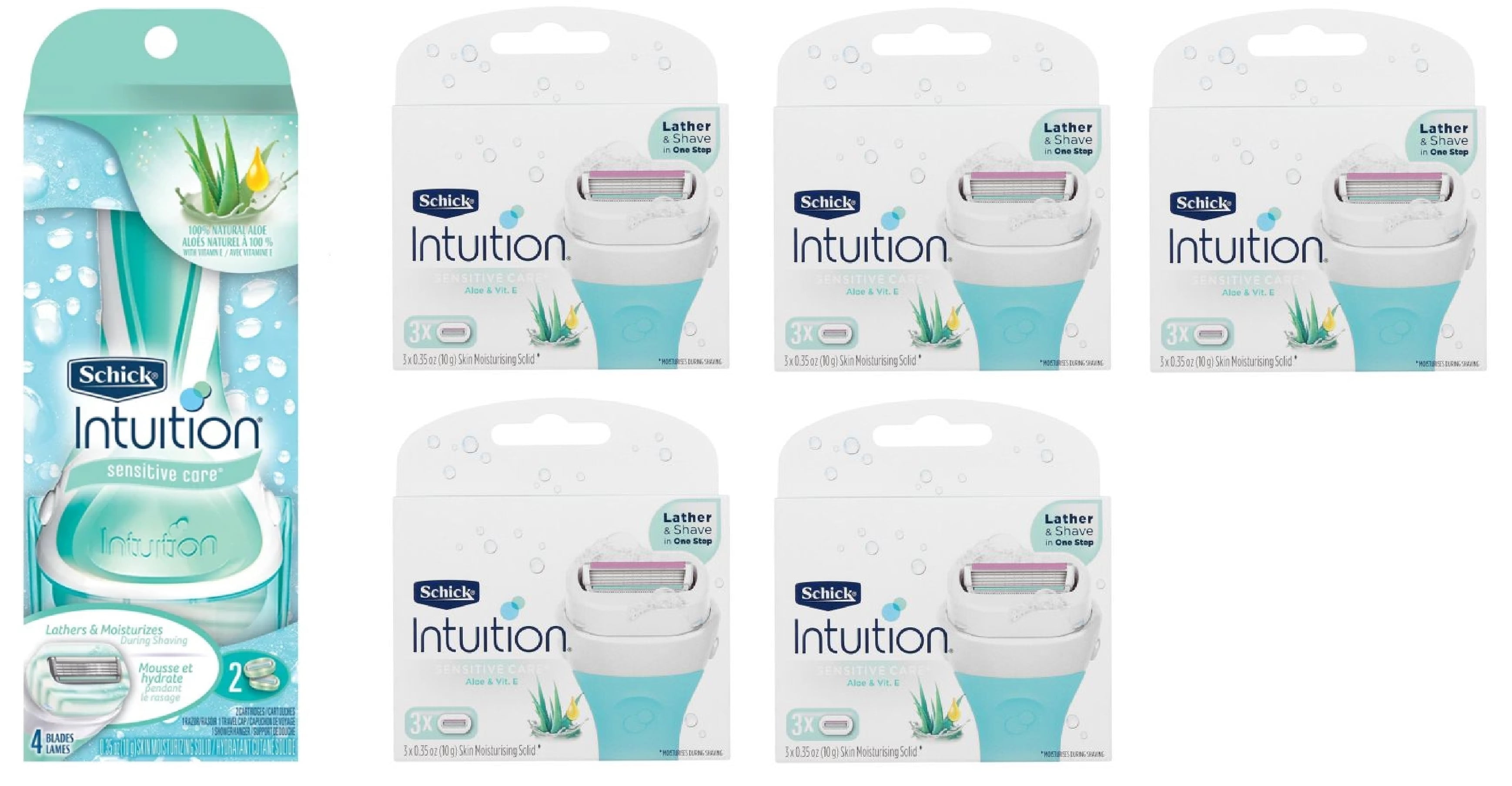 Schick Intuition Sensitive Care Razor with 17 Refill Blades