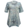 thumbnail image 4 of CEHVOM T-Shirt Mode Femme Imprimé Col en V Manches Courtes Tee Décontracté Blouse, 4 of 6