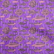 oneOone Polyester Spandex Purple Fabric Ocean Fish Fabric For Sewing Printed Craft Fabric By The Yard 56 Inch Wide