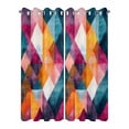 thumbnail image 2 of nqOlkjepod Outdoor Curtains for Patio Waterproof, Colorful Shabby Rhombus Outdoor Privacy Panels Grommet, Vintage Color Block Blackout Outside Curtains for Porch/Cabana/Pergola 54"x84", 2 Panels, 2 of 8