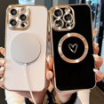 thumbnail image 5 of Magnetic Case for iPhone 13 Pro Max Phone Case for Women, Cute Love Heart Soft Magsafe Case, Raised Full Camera Lens Protection for iPhone 13 Pro Max Phone Case Magsafe (6.7")- White, 5 of 13
