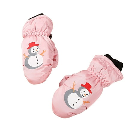 

Aompmsdx Kids Winter Warm Windproof Cold Weather Outdoor Sports Gloves For Boys Girls Fleece Snow Gloves Ski Glovesdress