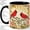 Black, variant on Cardinal Floral Sunburst Coffee Mug, Red Cardinal Mug, Morning Tea Cup for Home, Two Birds on Vine Branch with Pink Flowers and Golden Rays, Garden Bird Art, Backyard Nature Lover