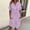 Purple, variant on QUNYINEY Midi Womens Dresses Summer A Line Short Sleeve Sundress with Pockets Solid Loose Fit V Neck Button Dresses