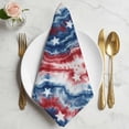 thumbnail image 2 of American Flag Tie-dye Cloth Napkins, Blue Red Ombre Abstract Art Washable and Reusable Dinner Napkins Set of 8, Table Napkin for Kitchen Party Birthday Wedding Hotel Housewarming 20"x20", 2 of 9
