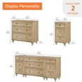 thumbnail image 3 of WAMPAT Modern TV Stand for 75 Inch TV, Dresser with 5 Drawers and 2 Doors, Wood Nightstands with Charging Station for Living Room Wood TV Console Table for 70 65 80 inch TV for Bedroom, Oak, 3 of 9