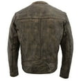 thumbnail image 2 of Milwaukee Leather MLM1550 Men's Vented Black-Beige Distressed Leather Scooter Style Motorcycle Jacket w/ Liner Medium, 2 of 10