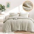 thumbnail image 3 of Regency Heights Comforter Sets Full/Queen, 3 Piece Soft Bedding Sets, Taupe Comforter Bed Set with Pillow Shams, 3 of 9