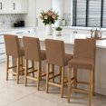 thumbnail image 3 of Pure Caramel Bar Stool Covers - Stretch Dining Chair Covers Set of 6, Modern Solid Color Minimalist Art Bar Chair Cover Removable Counter Stool Pub Chairs Slipcovers Protectors for Kitchen/Cafe, 3 of 8