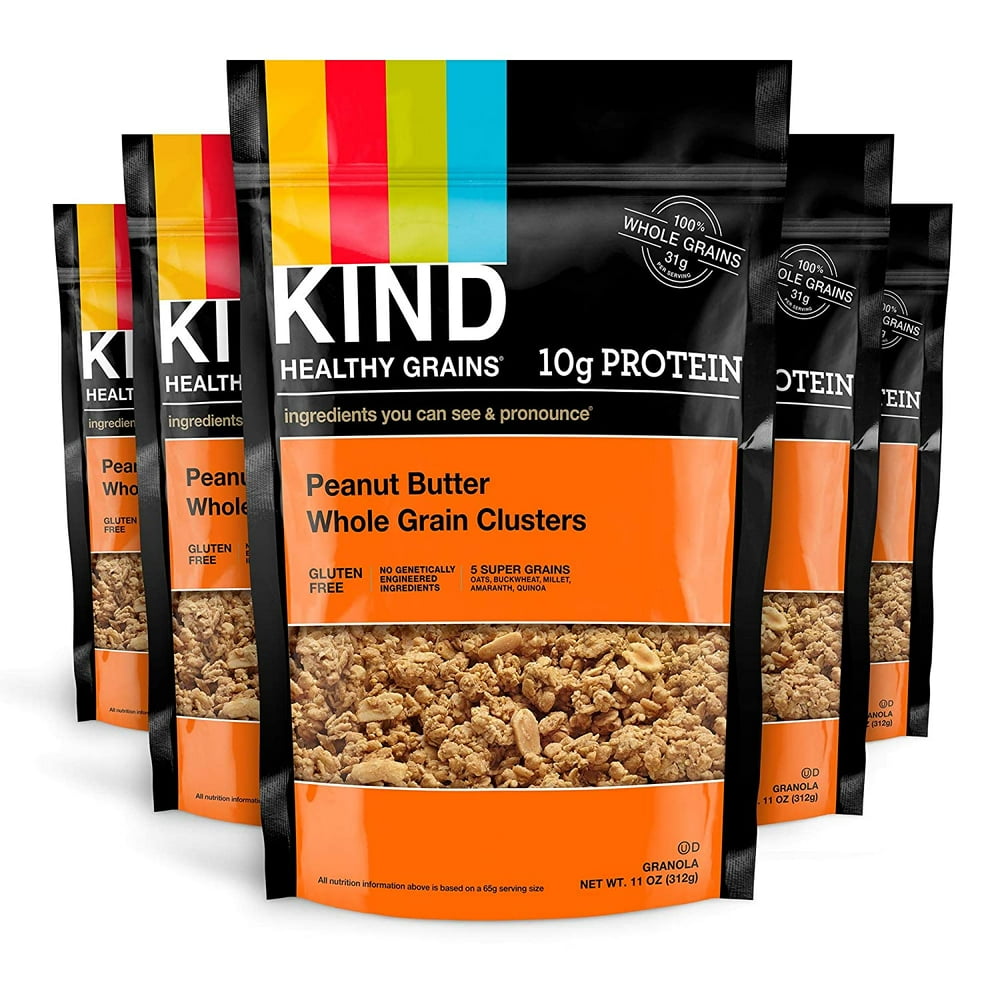 KIND Healthy Grains Clusters, Peanut Butter Whole Grain Granola, 10g