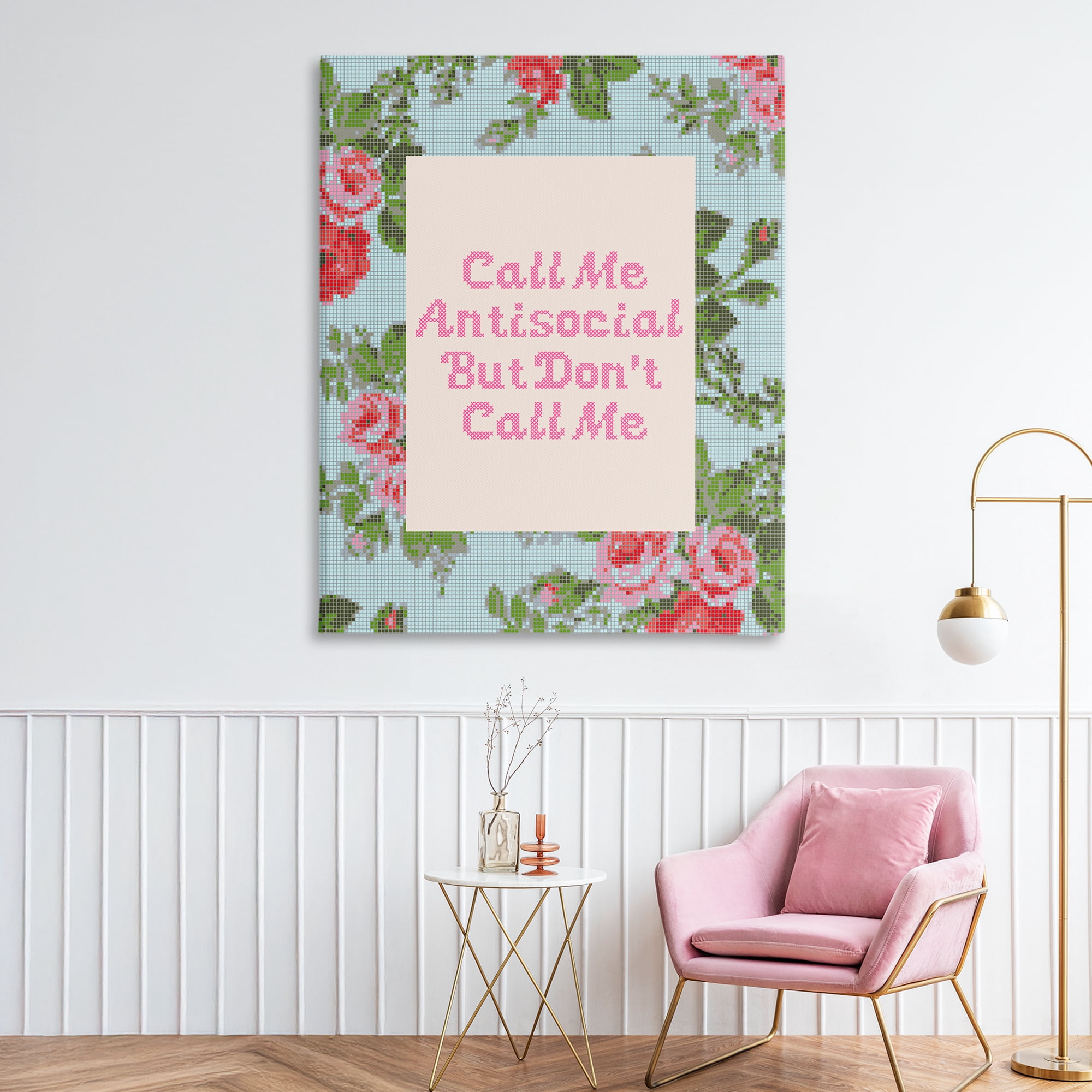 Stupell Industries Don't Call Me Vintage Florals Canvas Wall Art, design by Lil' Rue
