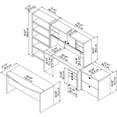thumbnail image 5 of Echo Bow Front Desk and Credenza Office Set in Gray Sand - Engineered Wood, 5 of 6