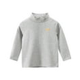 thumbnail image 2 of TOOYOU Boys Summer T-Shirt Unisex Kids Soft Long Sleeve Stand-Up Collar Turtleneck Shirts Size 2-3 Years Grey, 2 of 8