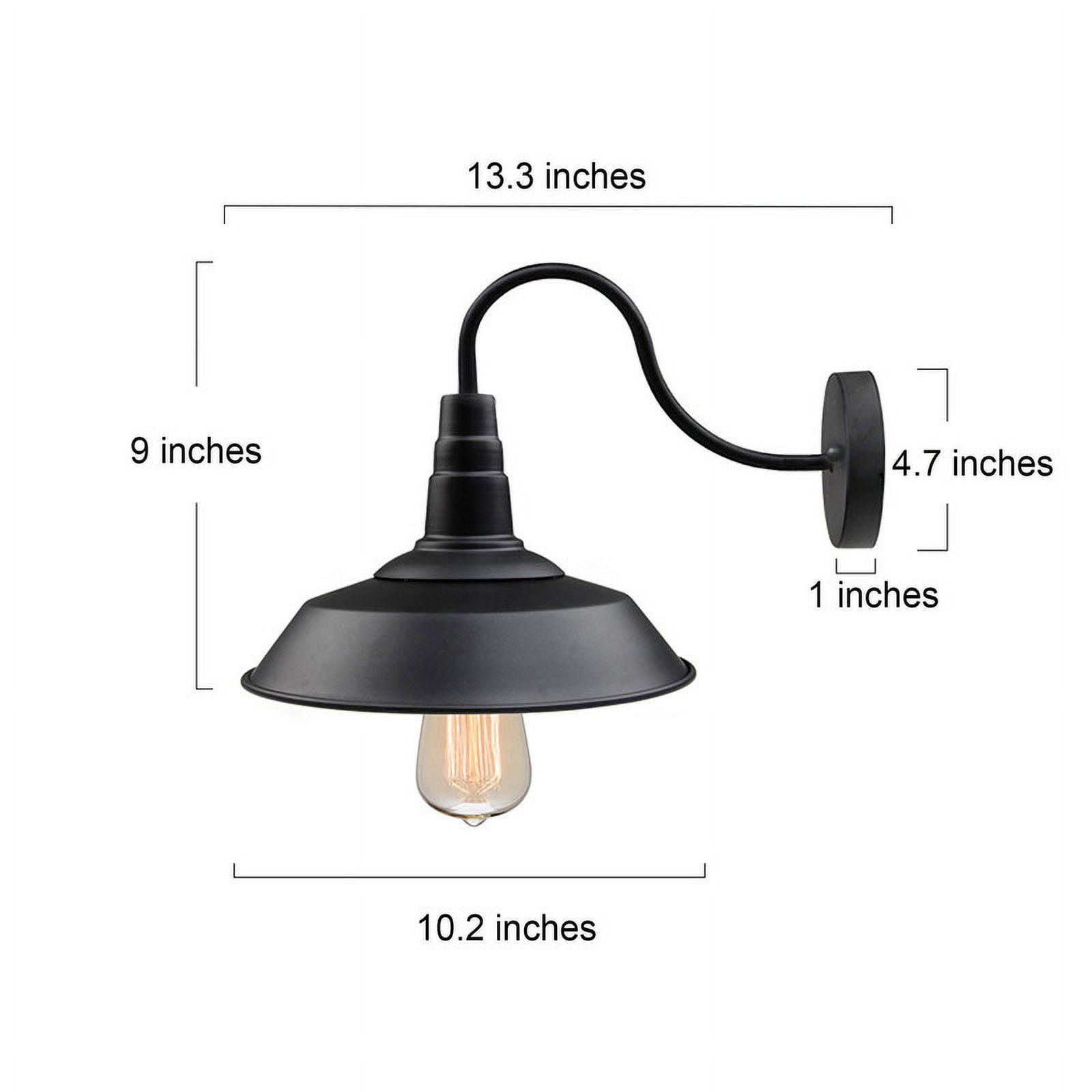 LNC Matte Black Farmhouse Wall Sconce, 1-Light Goose-Neck Fixture for Powder & Dressing Rooms