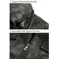 thumbnail image 5 of FEDTOSING Men’s Leather Jacket and Coats Casual Stand Collar Vintage PU Faux Leather Zip-Up Motorcycle Bomber Jacket With Removable Hood Yellow 2XL, 5 of 6