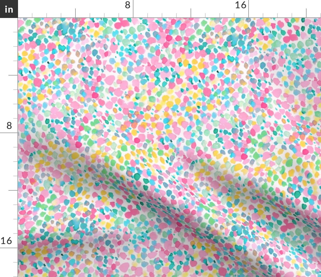 Abstract Watercolor Pastel Girls Room Dots Fabric Printed by