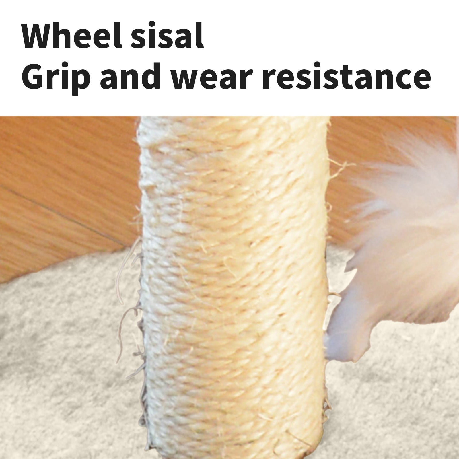 Sisal Cat Scratching Post for Indoor Cats and Kittens with Sisal Scratcher Poles, Post Cats Climbing Frame Cats Tree Small Cats Toy Cats Jumping Terrace Corpuscle Board