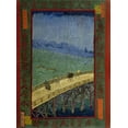 thumbnail image 2 of van Gogh, Vincent 25x32 Black Ornate Wood Framed with Double Matting Museum Art Print Titled - Bridge in the rain, 2 of 4