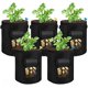 thumbnail image 1 of Bolsas de cultivo de patatas de 10 galones, paquete de 6, bolsa de plantación de jardín con ventana de dos lados con mango duradero, macetas de tela no tejida gruesa bolsas de cultivo de ver, 1 of 5
