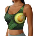 thumbnail image 2 of Honeii Fresh Avocados patten Workout Crop Tank Top for Women Yoga Tank Tops Athletic Sports Shirts Exercise Undershirts,Sports Bra,Sports vest-Large, 2 of 8