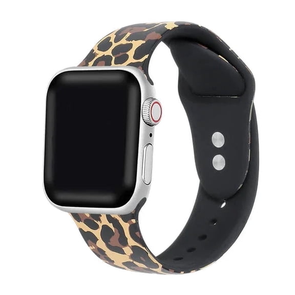 Posh Tech Rainbow Silicone Replacement Apple Watch Band in Leopard